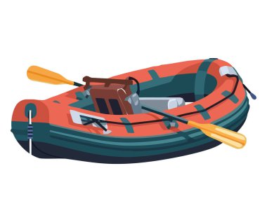 nflat boat ve macera ekipmanı simgesi izole edildi