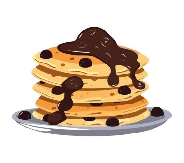 Şurup simgesi izole edilmiş krep yığını