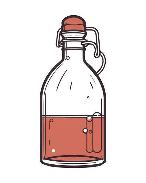 Ikon Botol Dengan Ikon Cair Transparan Terisolasi - Stok Vektor