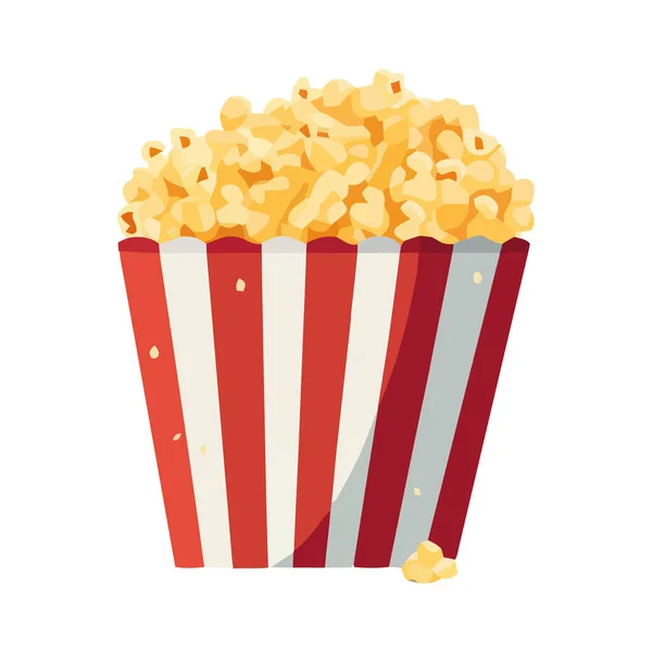 Välipala Popcorn Täydellinen Elokuva Kuvake Eristetty — vektorikuva