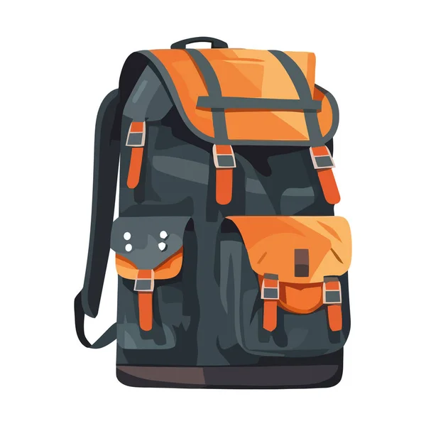 Backpack Περιπέτεια Πεζοπορίας Εξερεύνηση Απομονωμένη Εικόνα — Διανυσματικό Αρχείο