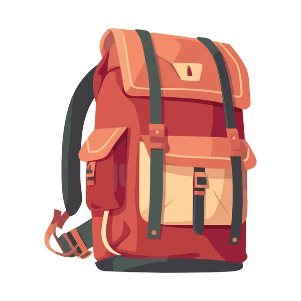 ハイキングバックパックは 冒険と探査アイコンを象徴孤立 — ストックベクタ