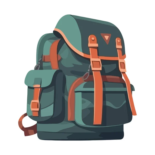 ハイキングバックパックは 独立した冒険アイコンを象徴 — ストックベクタ