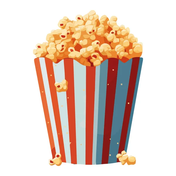 Secchio Snack Pieno Icona Popcorn Isolato — Vettoriale Stock