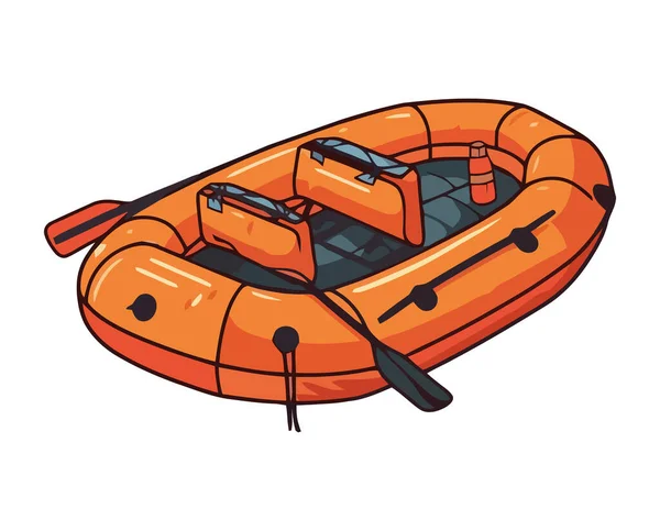 Inflatable Boat Oars Icon Isolated — Stock Vector