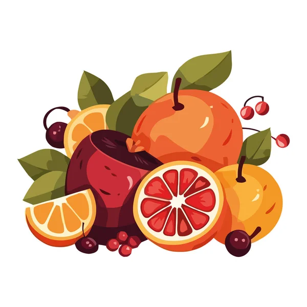 Šťavnaté Citrusové Plody Zralé Osvěžující Letní Pochoutky Ikona Izolované — Stockový vektor