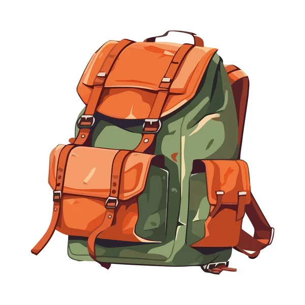 背包象征着孤立的冒险和探险图标 — 图库矢量图片