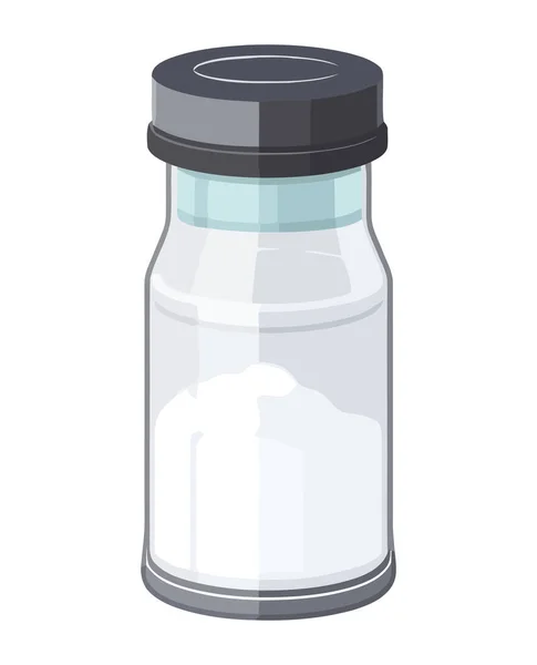 Ekologiskt Glas Salt Shaker Färsk Ikon Isolerad — Stock vektor