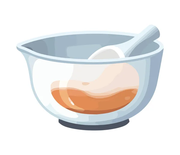 Свежая Органическая Еда Посуде Икона Чаши Изолированы — стоковый вектор