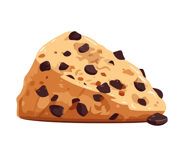 Gurmánský Plátek Chleba Čerstvou Čokoládovou Ikonou Izolovaný — Stockový vektor
