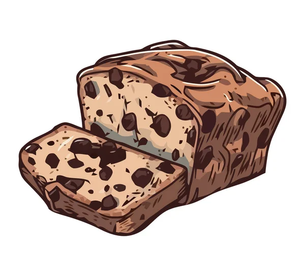Изолированный Сладкий Шоколадный Хлеб Белом Фоне — стоковый вектор