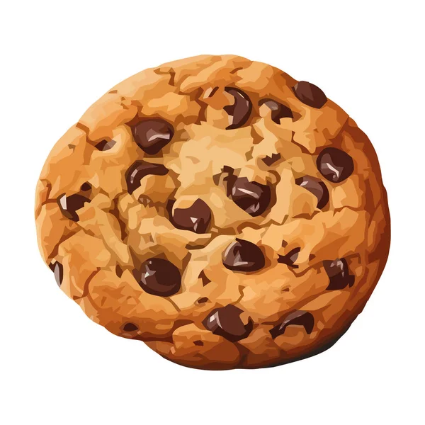 Biscuit Aux Pépites Chocolat Fait Maison Une Icône Douce Indulgence — Image vectorielle