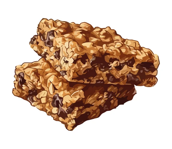 Gourmet Dessert Pile Biscuit Chocolat Icône Croquante Isolé — Image vectorielle