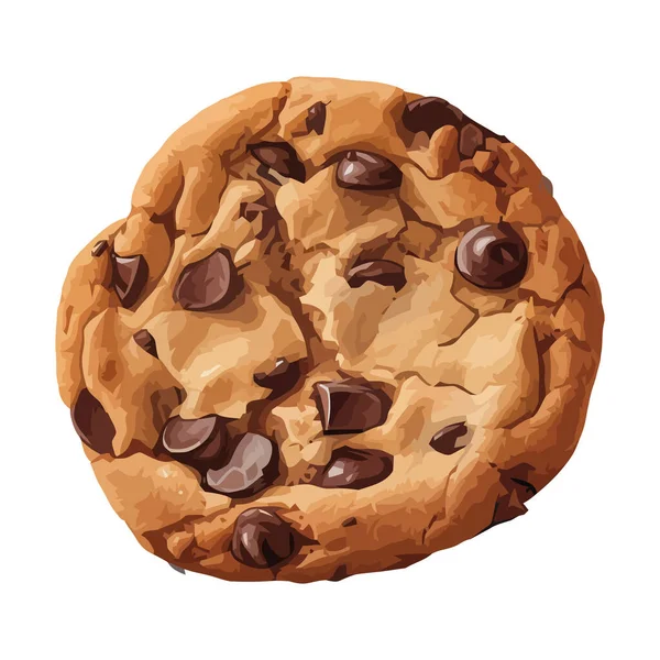 Biscuits Aux Pépites Chocolat Maison Une Icône Douce Indulgence — Image vectorielle