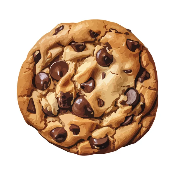 Biscuit Chocolat Sucré Cuit Pour Icône Gourmande Indulgence — Image vectorielle