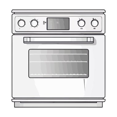 Modern mutfak gereçleri soba simgesi izole