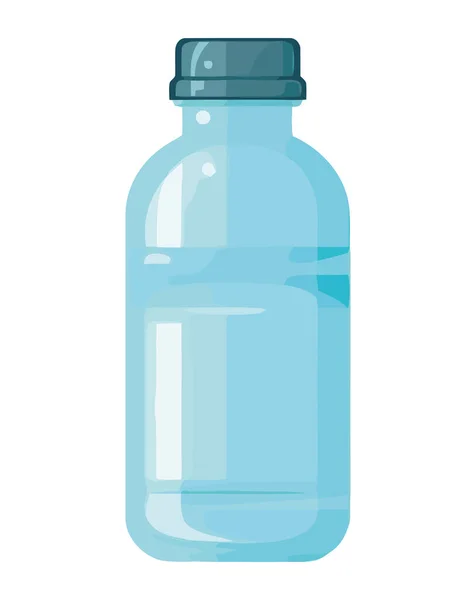 Blå Vattenflaska Med Renad Flytande Ikon Isolerad — Stock vektor