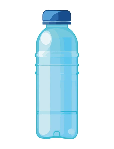 Transparente Plastikflasche Mit Frischwasser Symbol Isoliert — Stockvektor