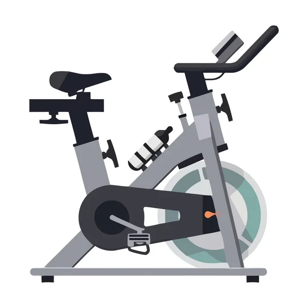 Spinning Sport Bike Icon Isolated Flat Design — Stock Vector