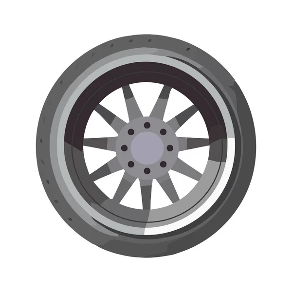 Shiny Tire Icon Symbol Modern Transportation Icon Isolated — Stock Vector