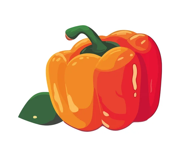 Bell Pepper Vegetable Ripe Healthy Eating Icon Isolated — Stock Vector
