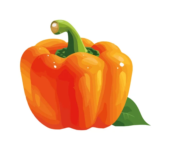 Paprika Bio Gemüse Reife Und Gesunde Ernährung Symbol Isoliert — Stockvektor