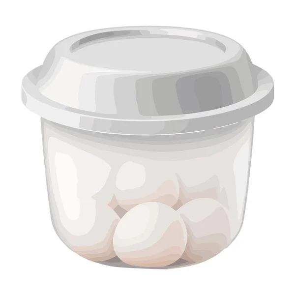 Şeffaf Plastik Kabın Içinde Yumurta Simgesi Var — Stok Vektör