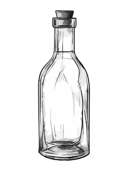 Transparente Glasflasche Mit Icon Isoliert — Stockvektor