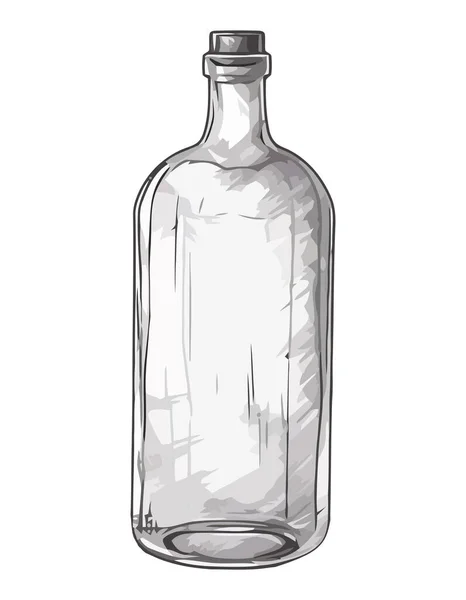 Διαφανές Γυάλινο Μπουκάλι Κρατά Φρέσκο Ποτό Εικονίδιο Απομονωμένο — Διανυσματικό Αρχείο