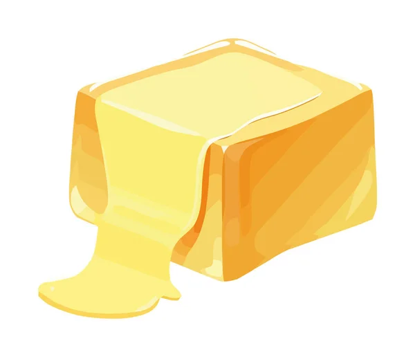 Fresh Organic Butter Vector Illustration Icon Isolated — Stock Vector