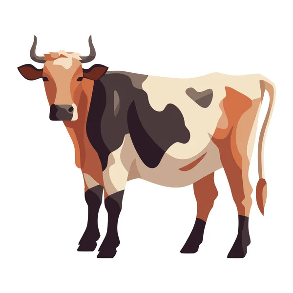 Standing Holstein Cattle Farm Animal Icon Isolated — Stock Vector