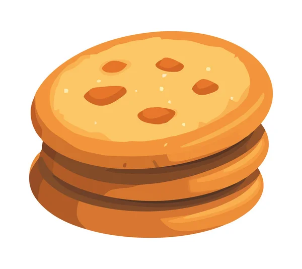 Pila Cookies Caseras Icono Aislado — Vector de stock