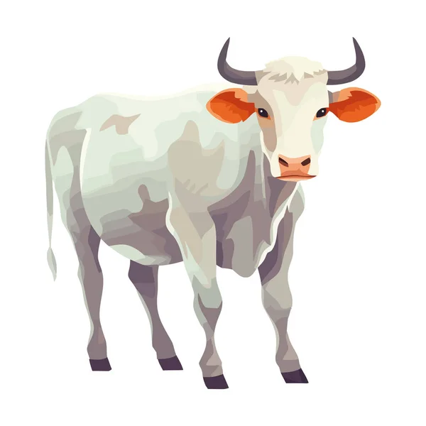 Standing Holstein Cow Farm Animal Icon Isolated — Stock Vector