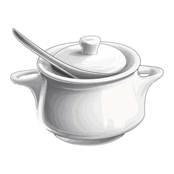 Icône Bouillante Pot Métallique Isolée — Image vectorielle