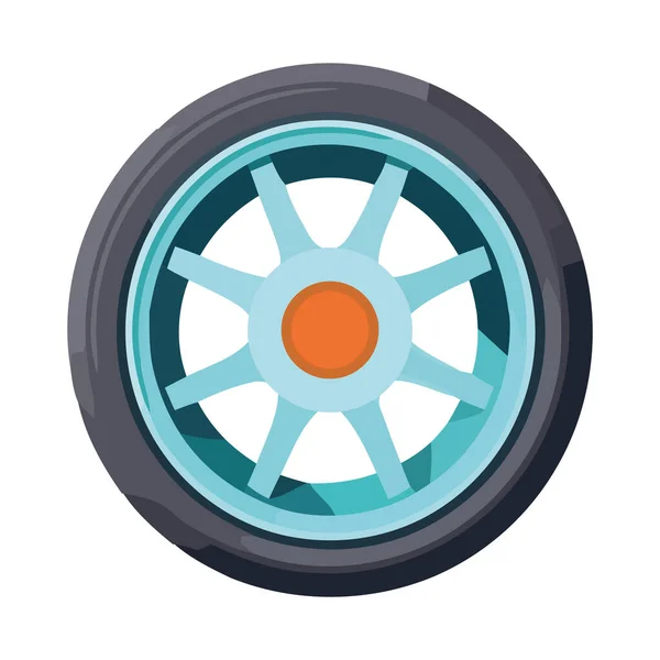 Neumático Goma Coche Moderno Conducción Icono Rápido Aislado — Vector de stock