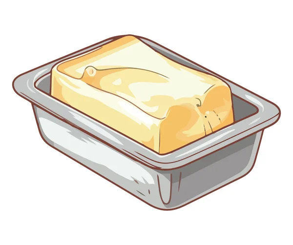 Frische Gourmet Butter Container Symbol Für Gesunde Ernährung Isoliert — Stockvektor