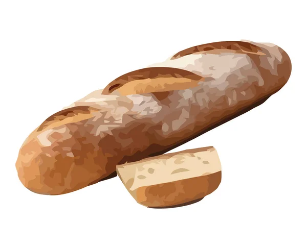 Fresh Baguette Perfect Gourmet Lunch Icon Isolated — стоковый вектор