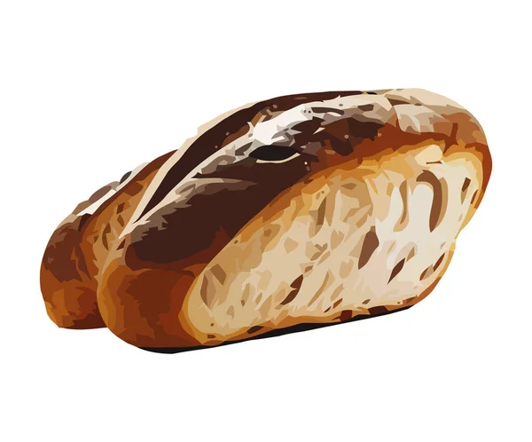 Φρέσκο Ψωμί Ψημένο Βιολογικό Αλεύρι Σιταριού — Διανυσματικό Αρχείο