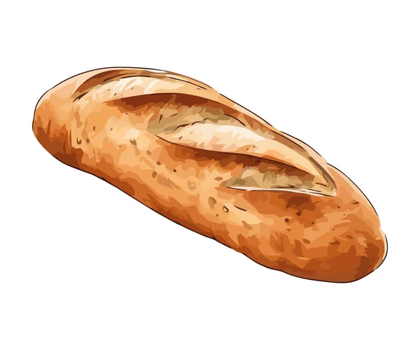 新鲜的面包 用有机小麦粉图标烘焙而成 — 图库矢量图片