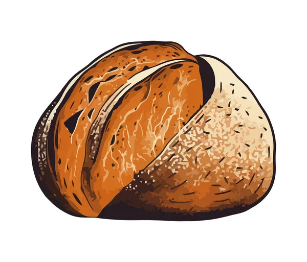 烤面包包 一个健康的小吃图标隔离 — 图库矢量图片