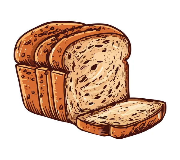 Bakat Bröd Symbol För Gourmetförfriskning Ikon Isolerad — Stock vektor