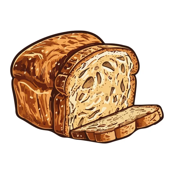 Frisches Brot Gebacken Mit Bio Weizenmehl — Stockvektor