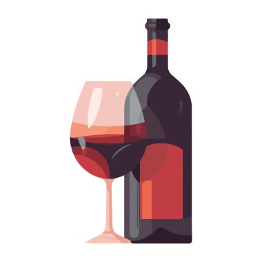 Şatafatlı şarap şişesi tasarımı, kutlama ve zarafet ikonu izole edilmiş.