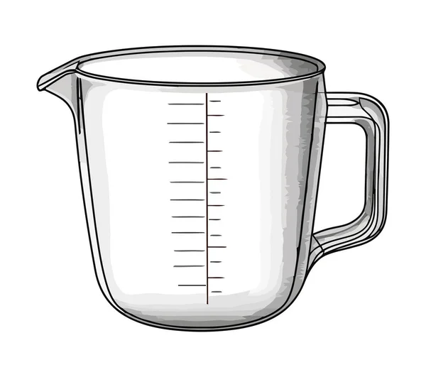 透明塑料测量杯隔离食品图标 — 图库矢量图片