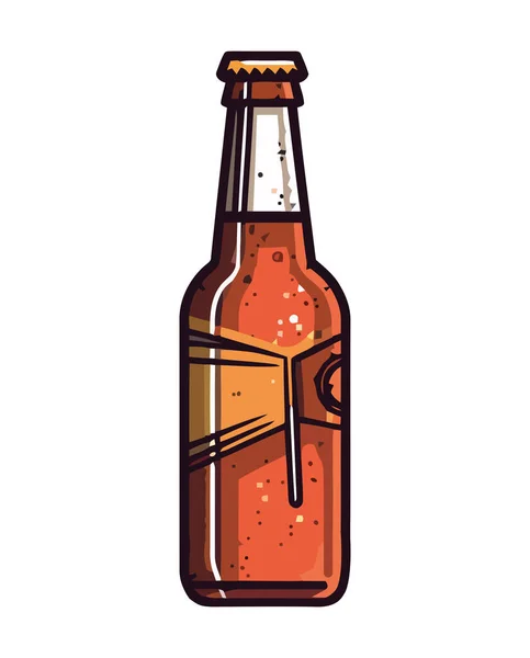 Alcol Simbolo Sulla Bottiglia Pieno Icona Della Birra Isolato — Vettoriale Stock