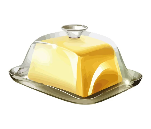Beurre Gastronomique Sur Fond Blanc Icône Isolée — Image vectorielle