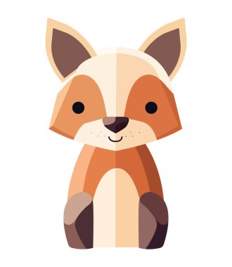 Doğada yalnız oturan sevimli hayvan maskotu.