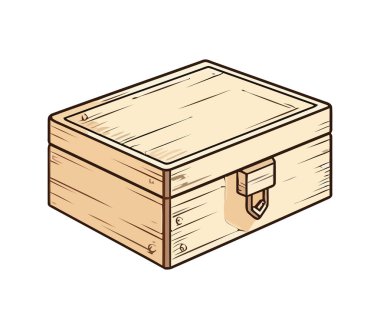 Kilitli antika ahşap bir bavul.