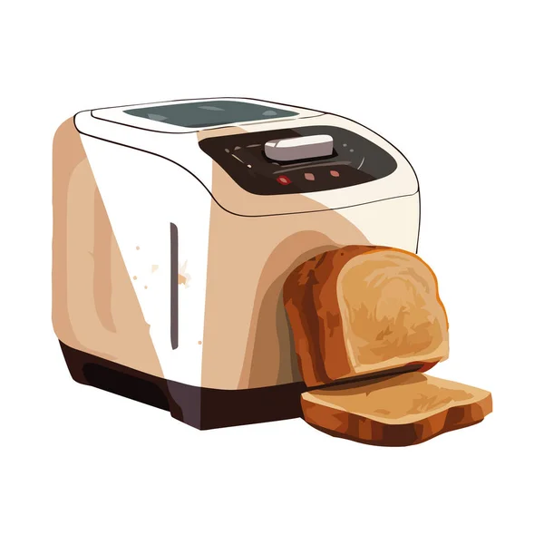 토스터 가전제품으로 외따로 떨어진 식사용 아이콘을 — 스톡 벡터
