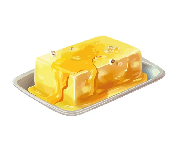 Beurre Gastronomique Sain Icône Nourriture Isolé — Image vectorielle